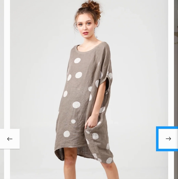 Miss Rose Sister Violet Rosabella Linen T-shirt Dress Mocha Polka Dot OS - Picture 1 of 7